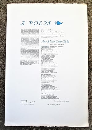 1980 LAURA RIDING JACKSON Poetry Broadside SIGNED & INSCRIBED to HERB YELLIN, Lord John Press