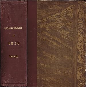 Raccolta ufficiale delle Leggi e dei Decreti del Regno d'Italia - Anno 1920 - Volume Secondo, dal...