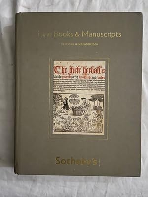 Fine Books and Manuscripts; Thursday 11 December 2008