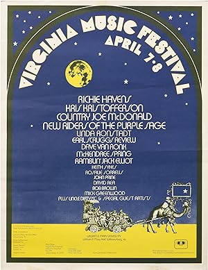 Virginia Music Festival Poster, circa 1973 (Original poster for the Virginia Music Festival)