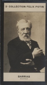 Photographie de la collection Félix Potin (4 x 7,5 cm) représentant : Louis-Ernest Barrias, sculp...