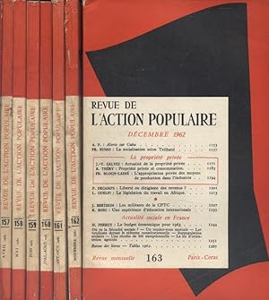 Revue de l'Action populaire 1962. Année incomplète. Numéros 155 à 163. Il manque le numéro 154 de...