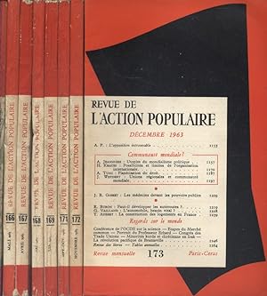 Revue de l'Action populaire 1963. Année incomplète. Numéros 164 à 173. Il manque le numéro 170 de...