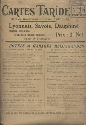 Grande carte routière Lyonnais - Savoie - Dauphiné au 1 250 000e. Début XXe. Vers 1900.