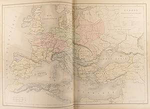 Carte de l'Europe pour linvasion des Barbares au Ve siècle, avec lindication de la marche des p...