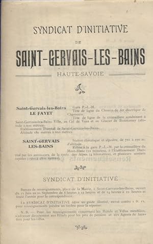 Prospectus de 4 pages présentant Saint-Gervais-les-Bains. Vers 1920.