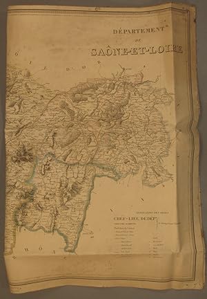 Carte du département de Saône-et-Loire, dressée par A.H. Dufour. Echelle 1 250 000. Avec une noti...