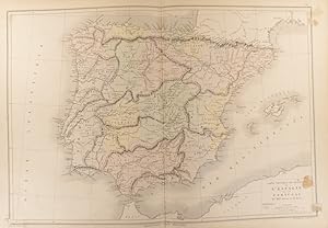 Carte physique et politique de l'Espagne et du Portugal. Carte extraite de l'Atlas universel et c...