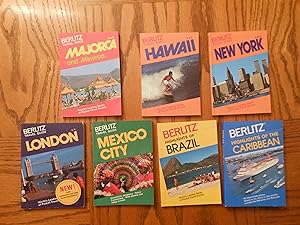 English Edition Berlitz Travel Guide Seven (7) Soft Book Lot, including: Caribbean; Brazil; New Y...