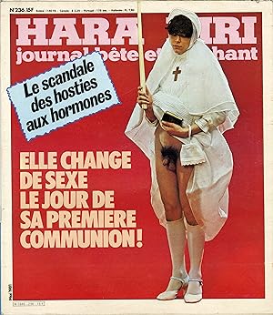 "HARA-KIRI N°236 / Mai 1981" LE SCANDALE DES HOSTIES AUX HORMONES / Fausse pub PANZANI (Complet /...