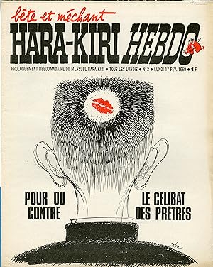 "HARA-KIRI HEBDO N°3 du 17/2/1969 (complet)" CABU : POUR OU CONTRE LE CÉLIBAT DES PRÊTRES