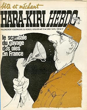 "HARA-KIRI HEBDO N°10 du 7/4/1969 (complet)" CABU: Le scandale du gavage des oies en France