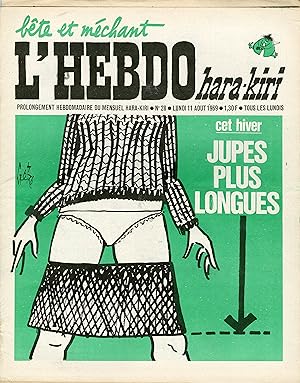 "L'HEBDO HARA-KIRI N°28 du 11/8/1969 (complet)" Gébé : cet hiver JUPES PLUS LONGUES