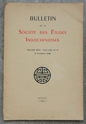 Bulletin de la Société des Etudes Indochinoises (nouvelle série - tome XXV, N° 2), 2e trimestre 1...