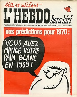 "L'HEBDO HARA-KIRI N°48 du 29/12/1969 (complet)" REISER : nos prédictions pour 1970