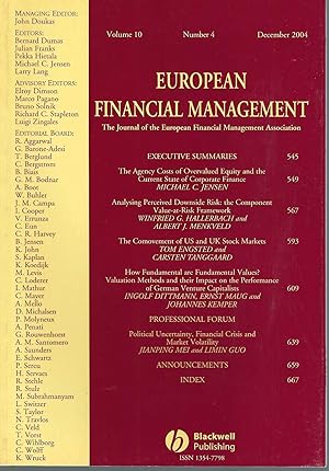 European Financial Management: Volume 10, Number 4, December 2004