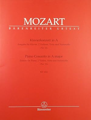 Klavierkonzert in A, KV 414, Ausgabe fur Klavier, 2 Violinen, Viola und Violoncello (Piano Quinte...