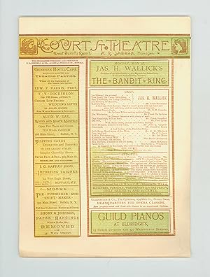 1886 Theater Program for The Bandit King, Wild West Show About Jesse James written and Performed ...