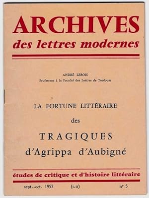 La fortune littéraire des Tragiques d'Agrippa d'Aubigné