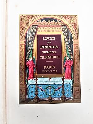 LIVRE DE PRIÈRES Filled with CHROMOLITHOGRAPH PLATES & ORNAMENTAL BORDERS 1858 & 1862 TWO VOLUMES