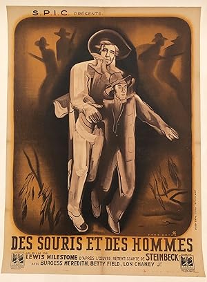 DES SOURIS ET DES HOMMES. (Of Mice and Men) SPIC Presente. Original Vintage Poster
