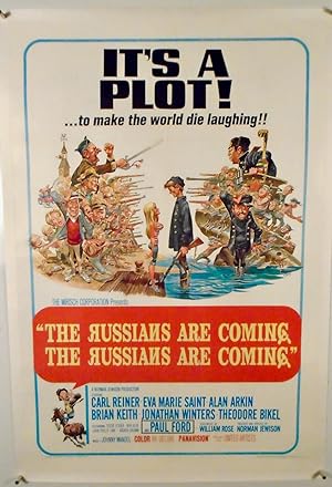 ORIGINAL ONE-SHEET MOVIE POSTER: "THE RUSSIANS ARE COMING. THE RUSSIANS ARE COMING". 1966 LINEN M...