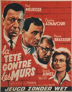 "LA TÊTE CONTRE LES MURS" Réalisé par Georges FRANJU en 1959 avec Paul MEURISSE, Charles AZNAVOUR...