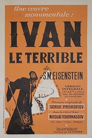 "IVAN LE TERRIBLE" Affiche ressortie entoilée (1958) / Réalisé par Serguei Mikhaïlovitch EISENSTE...