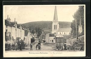 Carte postale Verrey-sous-Salmaise, La Rue principale, vue de la rue