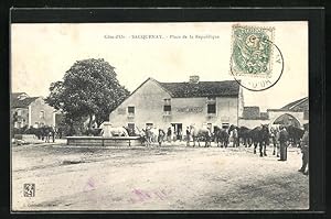 Carte postale Sacquenay, Place de la République