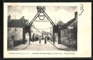 Carte postale Is-sur-Tille, Concours de Gymnastique 1913, Porte de Langres