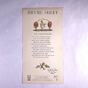 [BOOK ARTS, FINE PRINTING & BINDING] RHYME SHEET NO. 3, NOW EVERY ROSE HIP