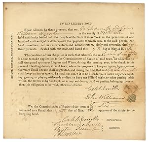 [1832 Yonkers, New York Tavern-Keepers's Bond; Partly Printed Document]