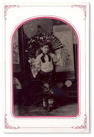 [C.1880s-1890s Tintype Photograph of a Western Woman in Japanese Costume]