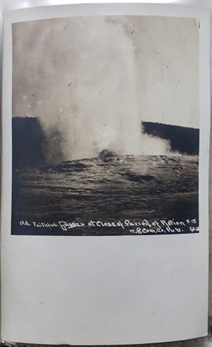 Real Photo Post Card: "Old Faithful Geyser at Close of Period of Action; #15"