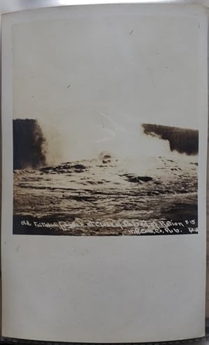 Real Photo Post Card: "Old Faithful Geyser at Close of Period of Action; #15"