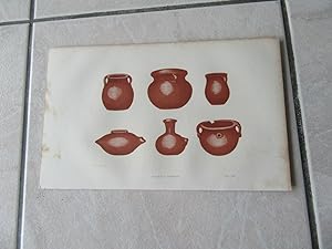 GRAVURE 1860 INDIENS WESTERN anciennes poteries ETATS UNIS