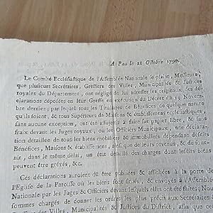 DOCUMENT 1790 DISTRICT DE PAU