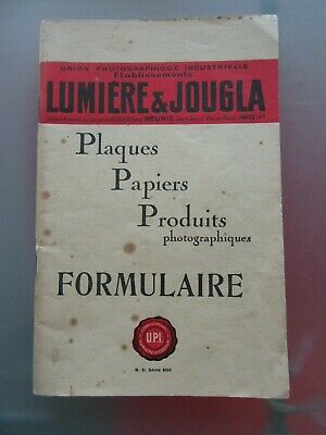 LUMIERE & JOUGLA photographie 1910 PLAQUES PAPIERS PRODUITS