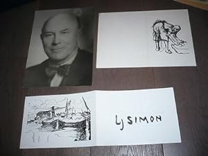 Louis SIMON (1892-1960) PEINTRE 1 PHOTO 14 LETTRES TAPUSCRITES