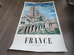 AFFICHE FRANCE LA CATHEDRALE D'ALBI 1950