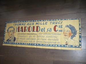 AFFICHE MAGIE PRESTIDIGITATION 1900 HAROLD L'HOMME AUX MILLE TRUCS
