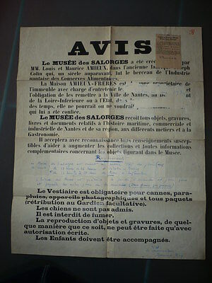 AFFICHE 1930 AMIEUX MUSEE DES SALORGES