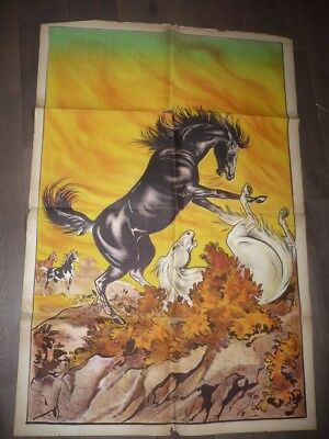 CHEVAL GRANDE AFFICHE LITHOGRAPHIE 1900 L'AMI DE L'HOMME POSTER HORSE