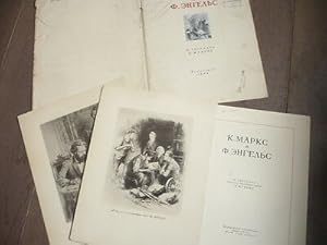 14 GRAVURES RUSSES 1948 SUR MARX ET ENGELS RUSSIE RUSSIAN