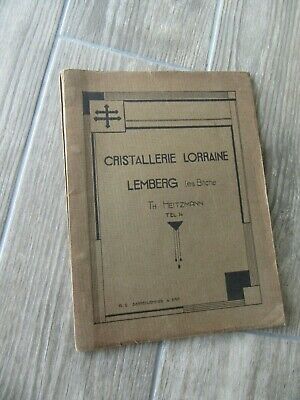 CATALOGUE TARIF CRISTALLERIE LORRAINE LEMBERG LES BITCHE 1900