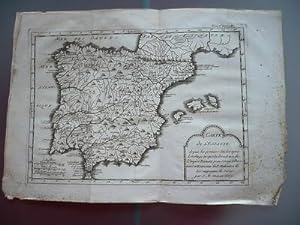 CARTE DE L'ESPAGNE 17° SIECLE PAR NOLIN 1680