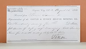 Gould & Curry Silver Mining Co. Receipt