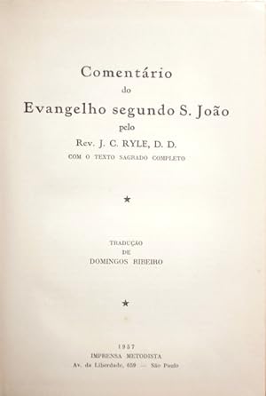 COMENTÁRIO DO ENVANGELHO SEGUNDO S. JOÃO.