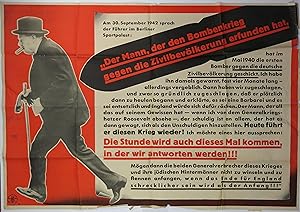 An original Second World War piece of Nazi German "wall newspaper" propaganda featuring British P...